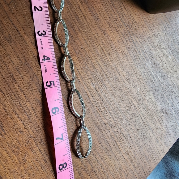 Monet silver plate bracelet with clear rhinestones - Picture 4 of 9